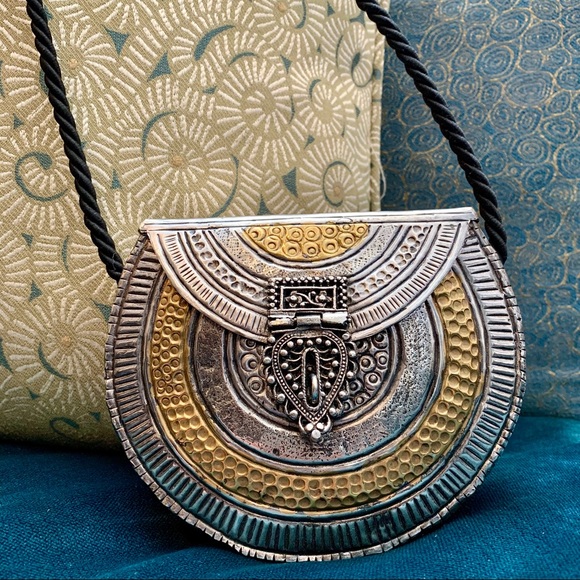 Free People || Brass Metal Crossbody Purse - Picture 3 of 8